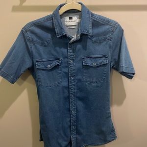 Topman Mens denim button up - S - muscle fit
